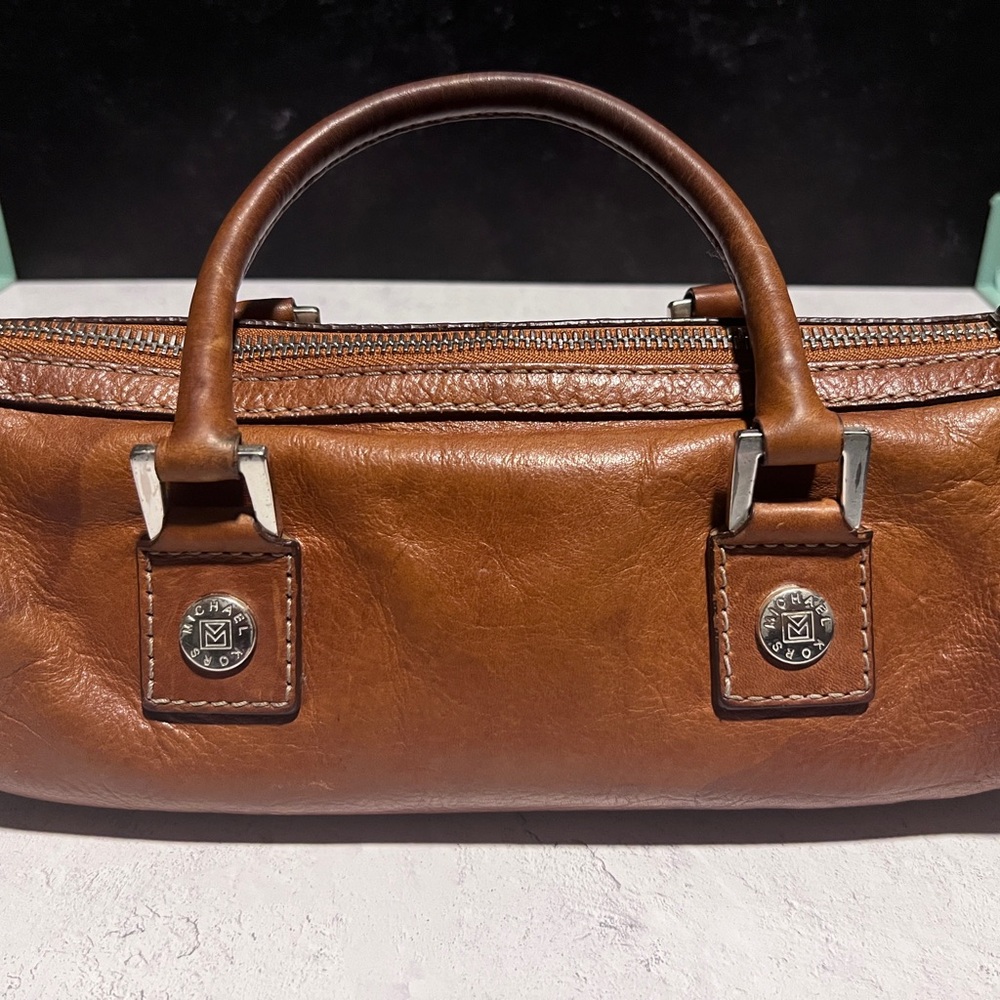 Michael Kors Vintage Brown Leather Barrel Bag